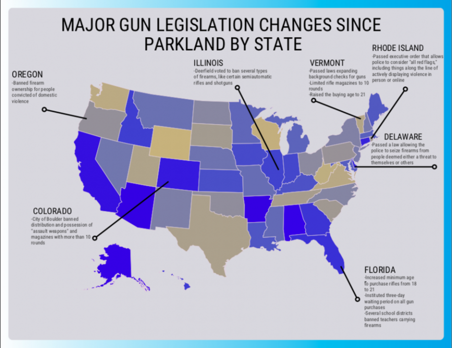 A state-by-state look at gun legislation change since the MSD shooting.