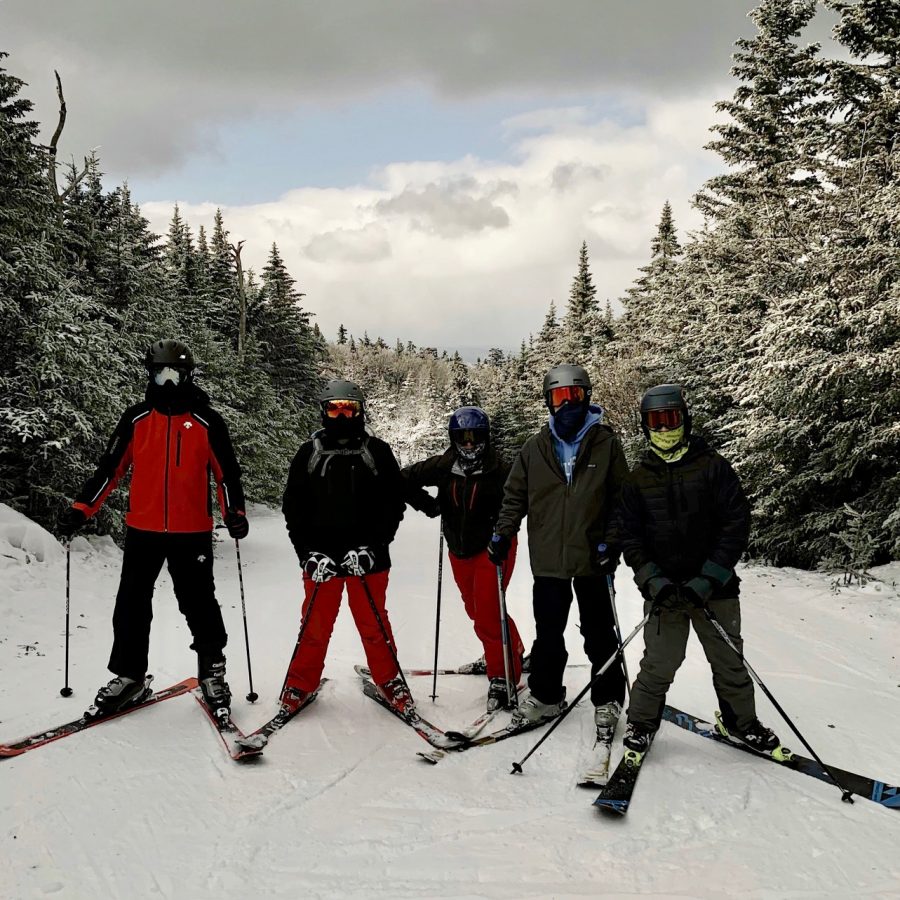 Students pose for a picture while on the ski trip last year.