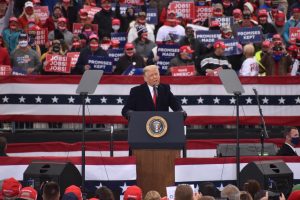 President Donald Trump addresses a crowd of thousands of supporters at a Make America Great Again Rally on Oct. 31. The stop in Reading, Pennsylvania was one of four Trump made across the commonwealth on Saturday as he looks to make a final push for reelection. Towers Logan Schiciano and contributor Hanna Schiciano attended the rally as journalists and spoke with supporters on the presidents first-term successes and hopes for a potential second term. 