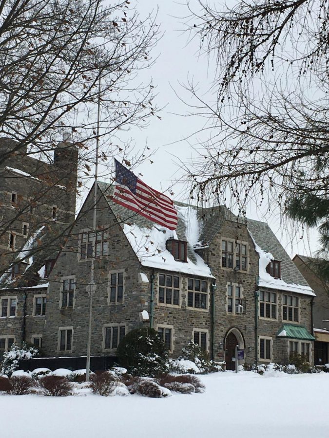 Masters flag is lowered to half-mast in honor of former Security Guard Panton Adams, who lost his life to COVID-19 on Monday, Feb. 1.