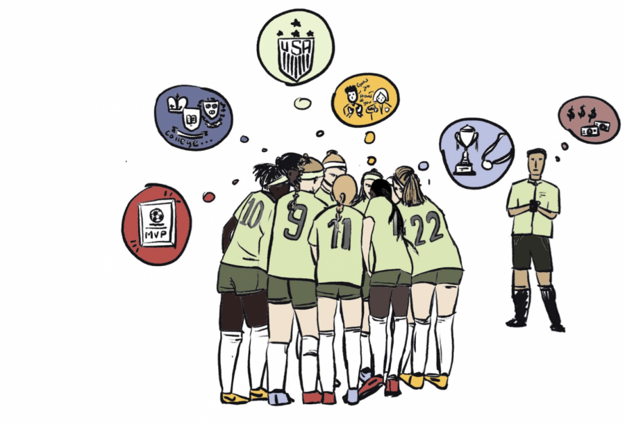 ALTHOUGH SOCCER IS A sport built on collaboration between teammates, individual incentives tend to take priority in a team setting. Schlossman believes players tend to become distracted by outside motives rather than play the game for enjoyment. At Masters, Schlossman finds that unlike her club team, her fellow teammates play for the fun in the game.