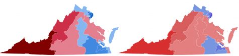 2020 U.S. House elections in Virginia vs 2021 Virginia gubernatorial election results map by congressional district