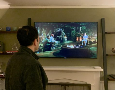 Mitchell watches the Survivor season finale with his dad. This season, the first Canadian contestant won and received the title of Sole Survivor.