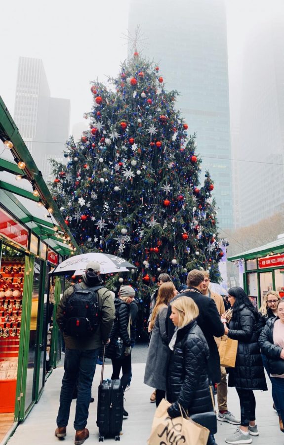 Christmas market in NYC before the pandemic.