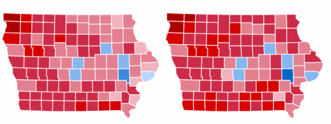 Iowa presidential results by county 2016 and 2020