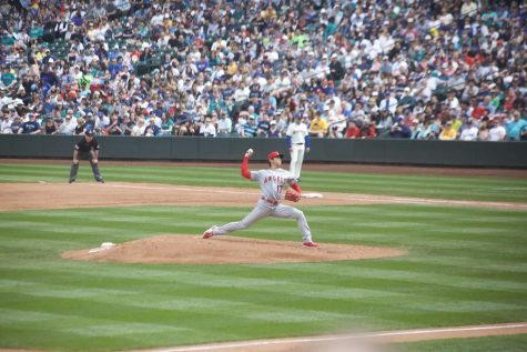 Shohei Ohtani pitching 6 innings against the Seattle Mariners on May 6, 2018.