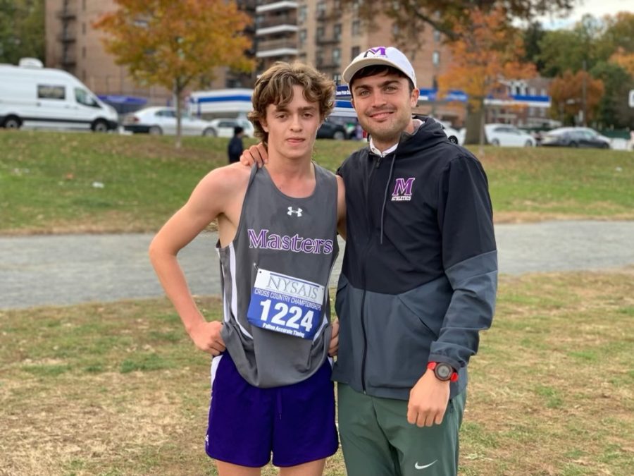 Aidan+Lothian+with+track+coach+Luciano+Fiore+after+his+final+indoor+track+meet+of+the+season.+Lothian+finished+2nd+in+NYSAIS%2C+which+placed+him+in+Westchester+County.
