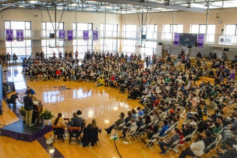Students gather in the Maureen Fonseca Center to participate in MLK Day events and celebrate the legacy of Dr. Martin Luther King Jr.
