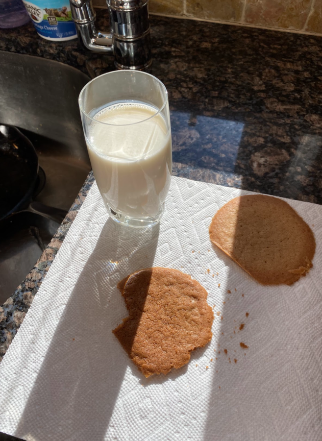 Milk and cookies by the window