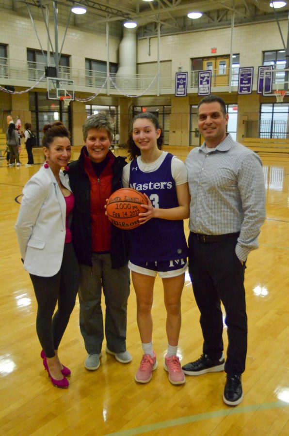 Dakota Daniello reached the milestone of 1000 points during her senior game against Rye Country Day School.
