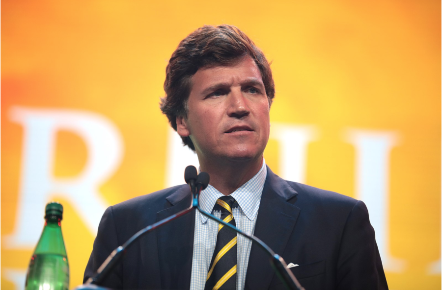 Tucker Carlson speaking at the 2020 Student Action Summit in Palm Beach County.