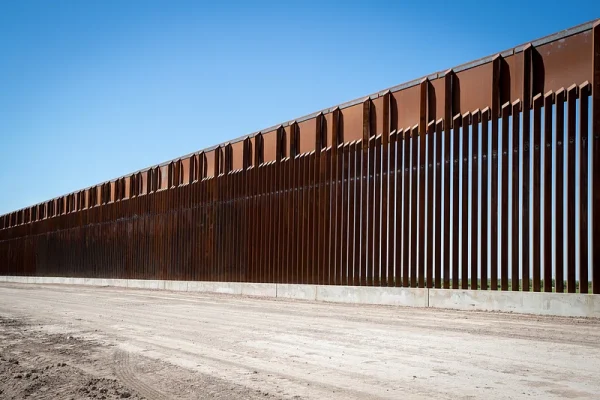 A picture of the U.S - Mexico Border Wall, construction has resumed under the Biden administration