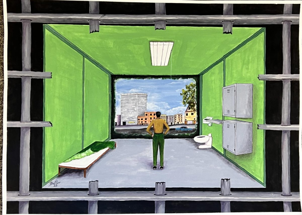 This artwork, by _____, was one of man works created by people who were currently incarcerated or had previously been incarcerated in the Windows and Doors exhibit, open until Jan. 2, 2025. 