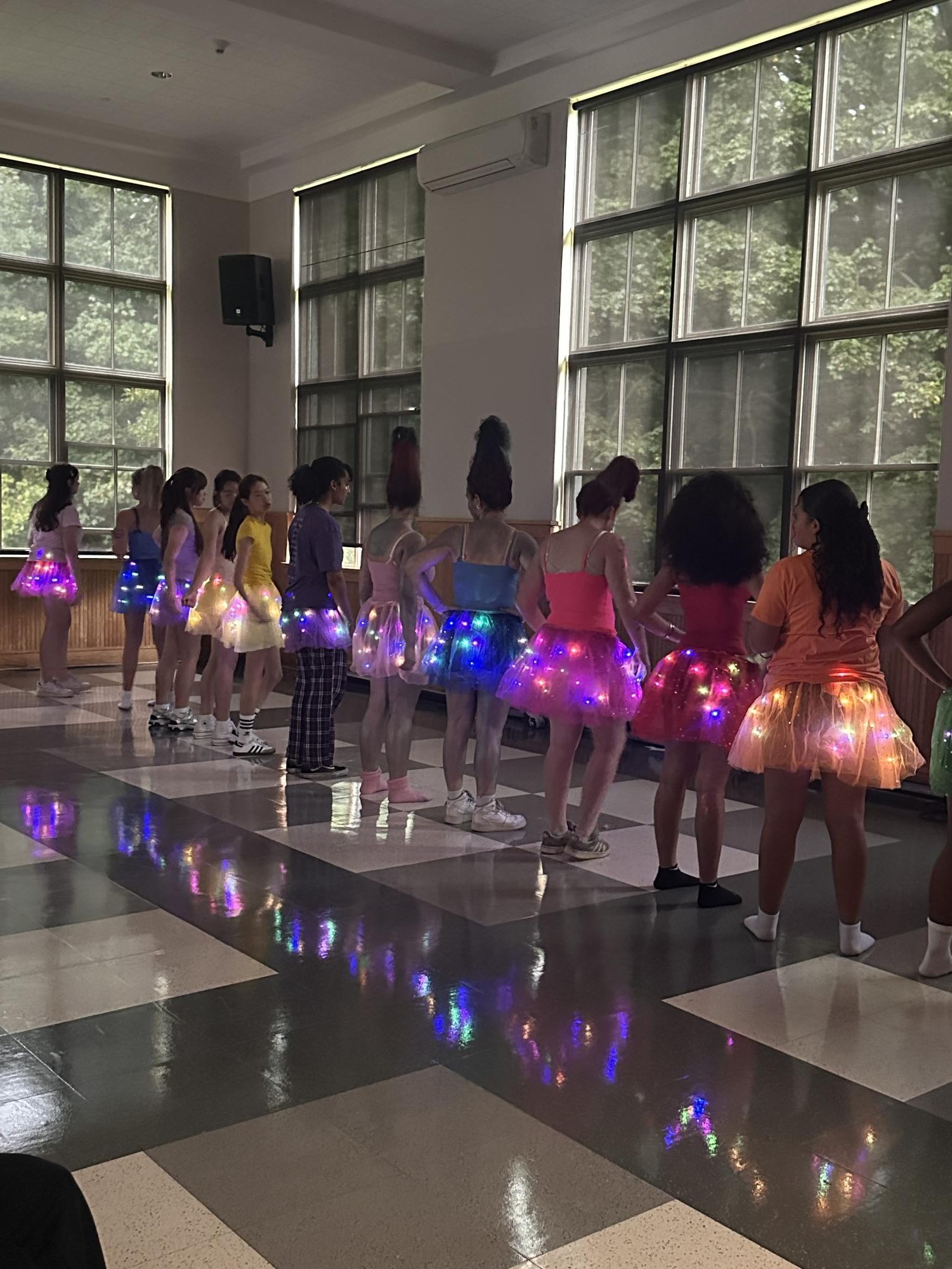 Cushing dorm showcasing their performance during lip-sync